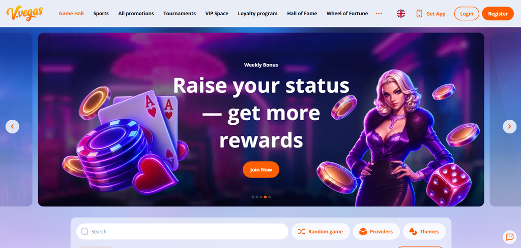  V.Vegas, offer page, V.Vegas offer page showing fifty free spins on Book of Dead